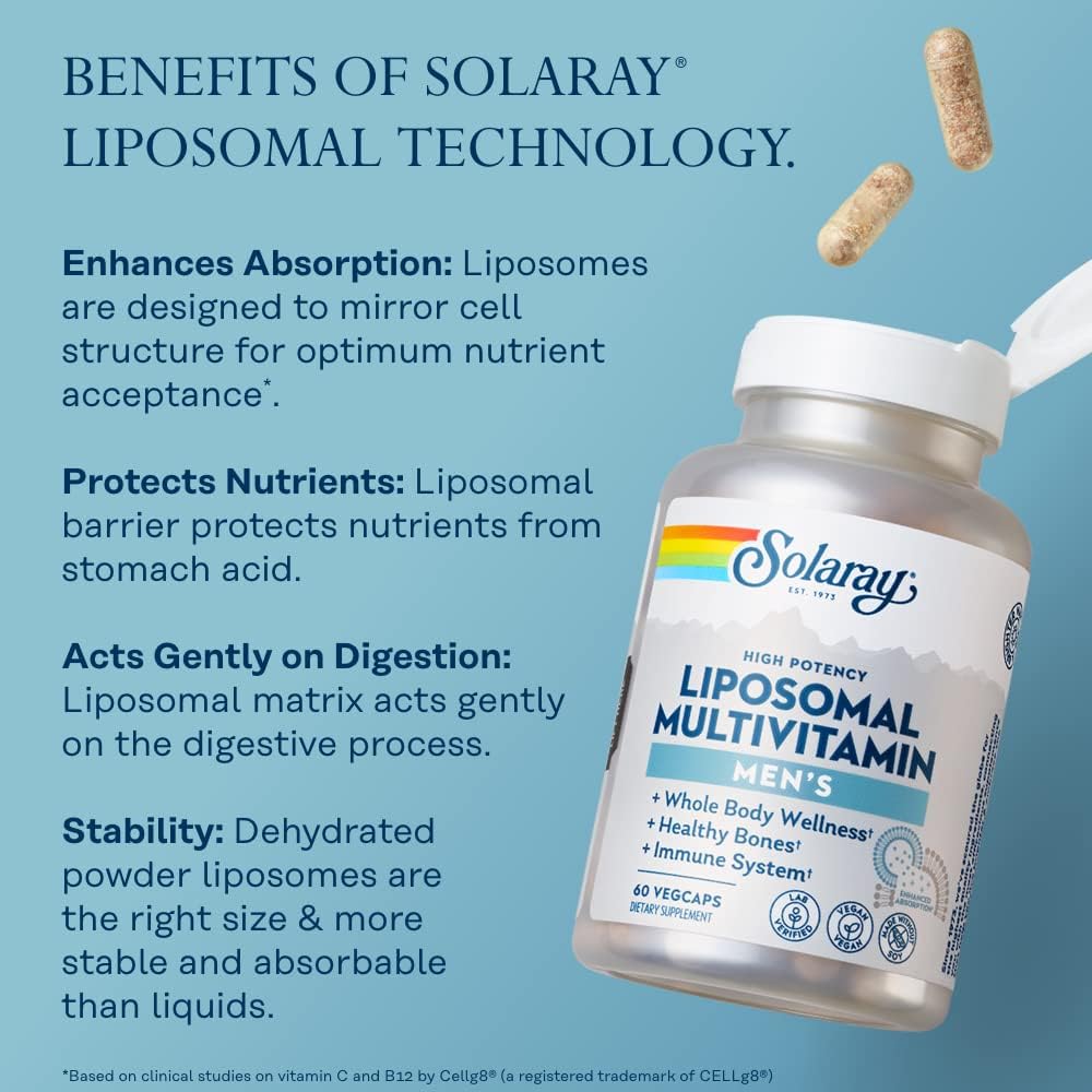 SOLARAY Liposomal Multivitamin for Men - 120 VegCaps - görsel 4
