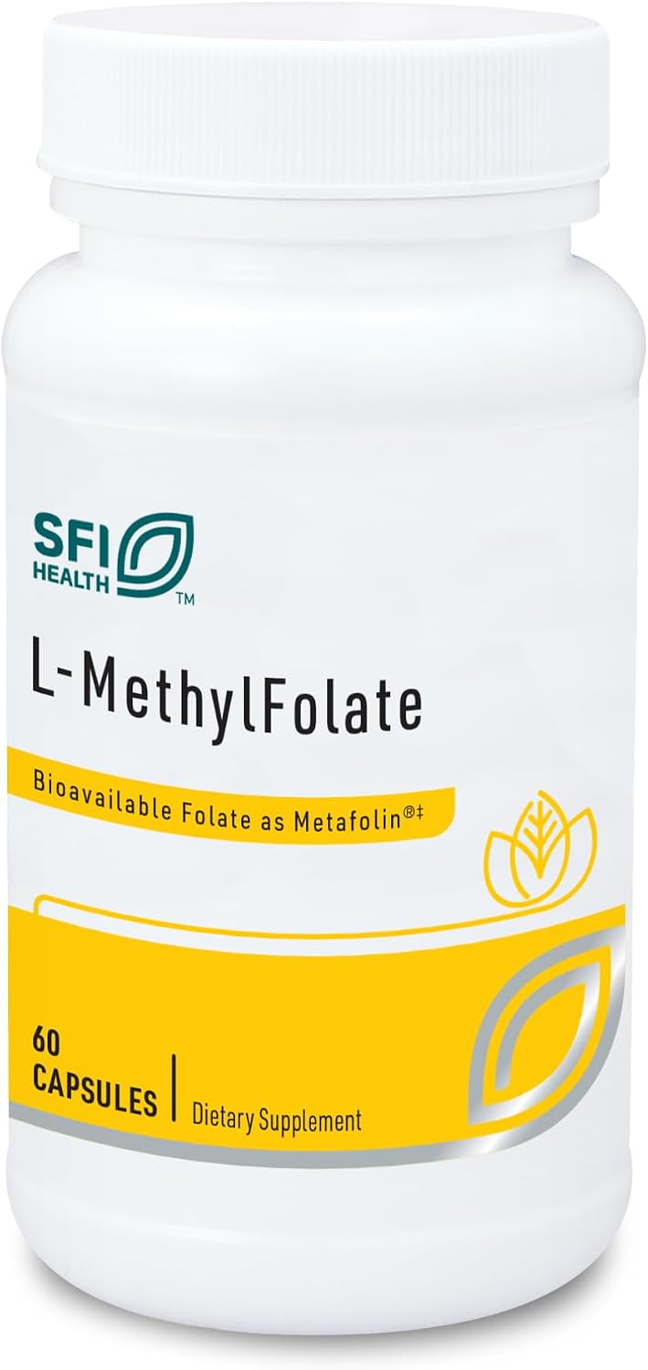 Klaire Labs SFI Health L-Methylfolate - 1000 mcg (1 mg) Metafolin L-5-MTHF, 60 Capsules - görsel 1