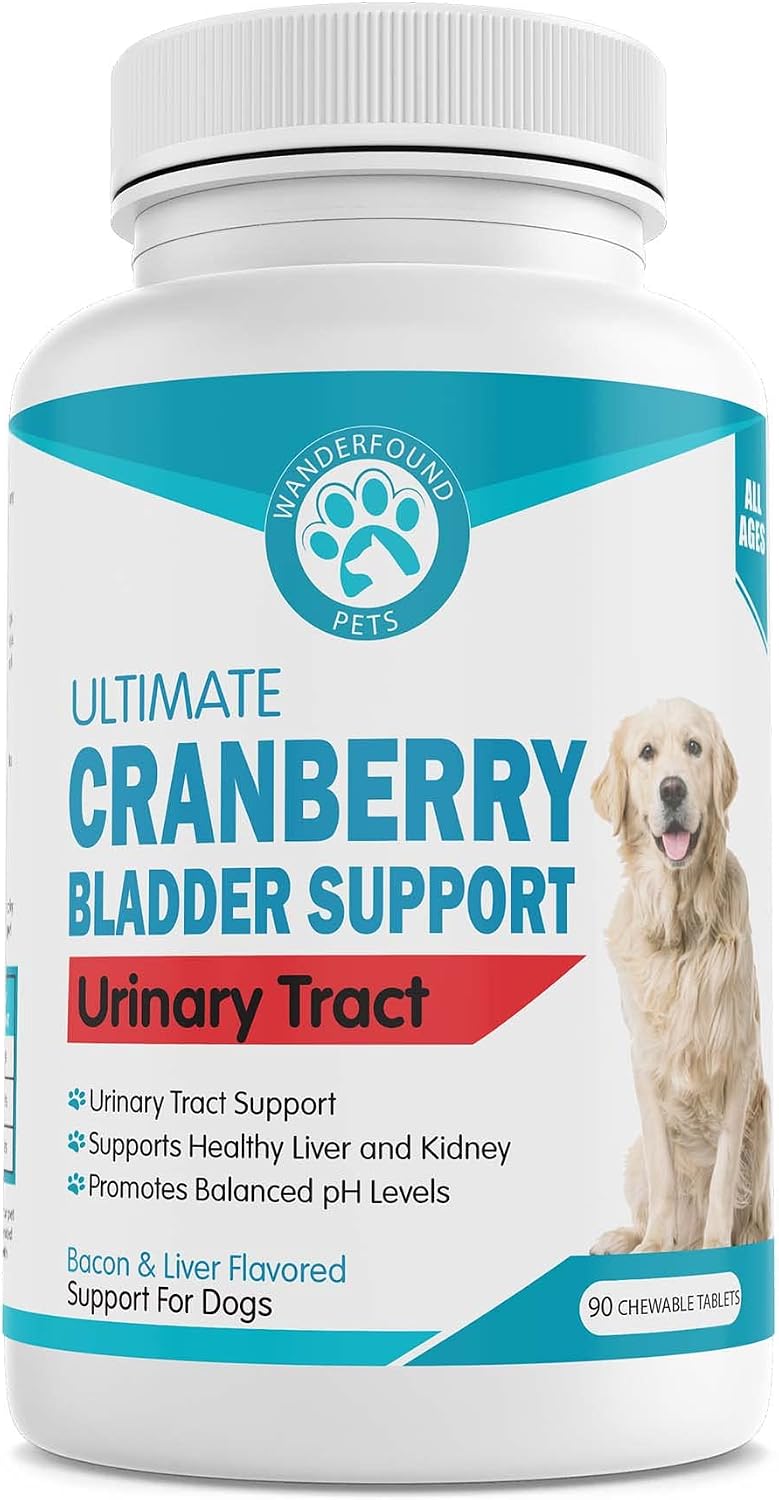 Wanderfound Pets Ultimate Cranberry Bladder UTI Support Supplement for Dogs - Bacon & Liver Flavour - 90 Chewable Tablets - görsel 1