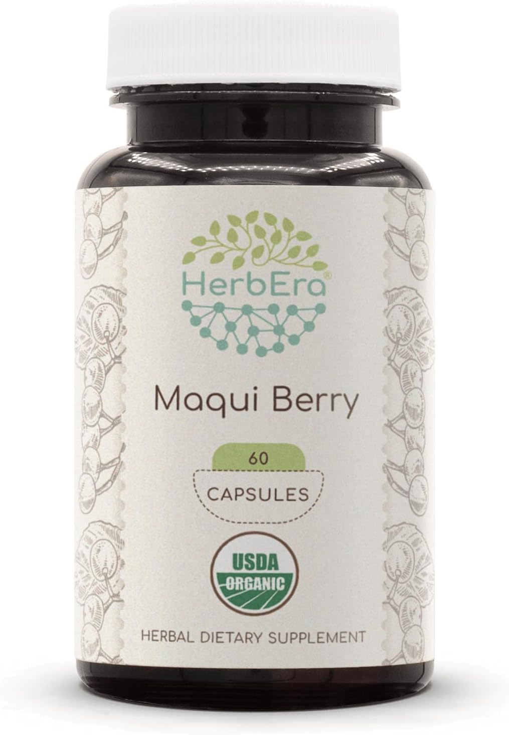 HerbEra Organic Maqui Berry 500 mg, 60 Capsules - görsel 1