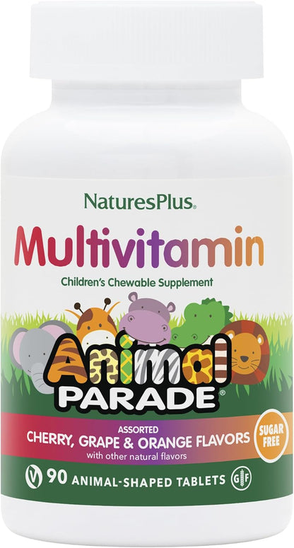 NaturesPlus Animal Parade Sugar-Free Children's Multivitamin, 90 Chewable Tablets