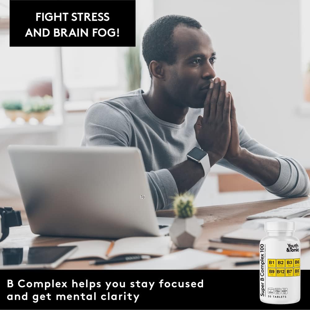 Youth & Tonic Super B Complex 100 – Stress B Complex with PABA, Choline & Inositol | 30 Tablets - görsel 2