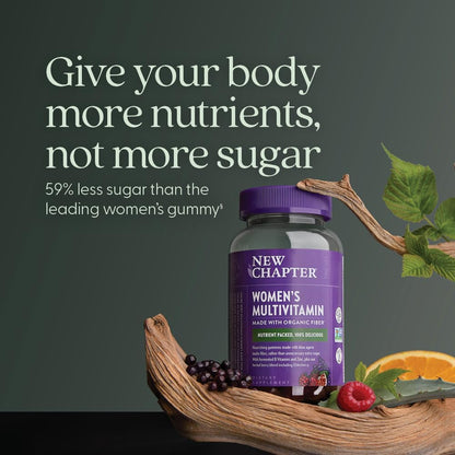 New Chapter Women's Multivitamin Gummies - 59% Less Sugar, Berry-Citrus, 75 Gummies – Image 3