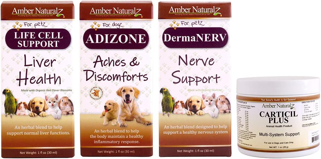 Amber NaturalZ Pet Care Kit for Older Dogs with Herbal Supplements and Accessories - görsel 2