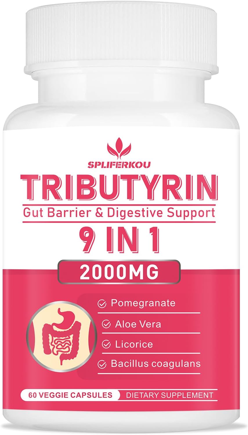 Tributyrin Gut Health Supplement – Butyrate Complex with Aloe & Probiotics, 60 Vegan Capsules - görsel 1