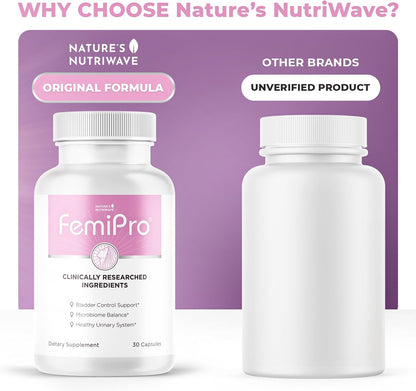 FemiPro – Herb & Probiotic Blend for Bladder Support, 30 Capsules, 1 Month Supply