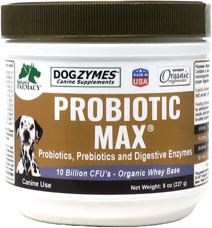 Dogzymes Probiotic Max - 10 Billion CFU Probiotics, Prebiotics, Digestive Enzymes (227 g) - görsel 1