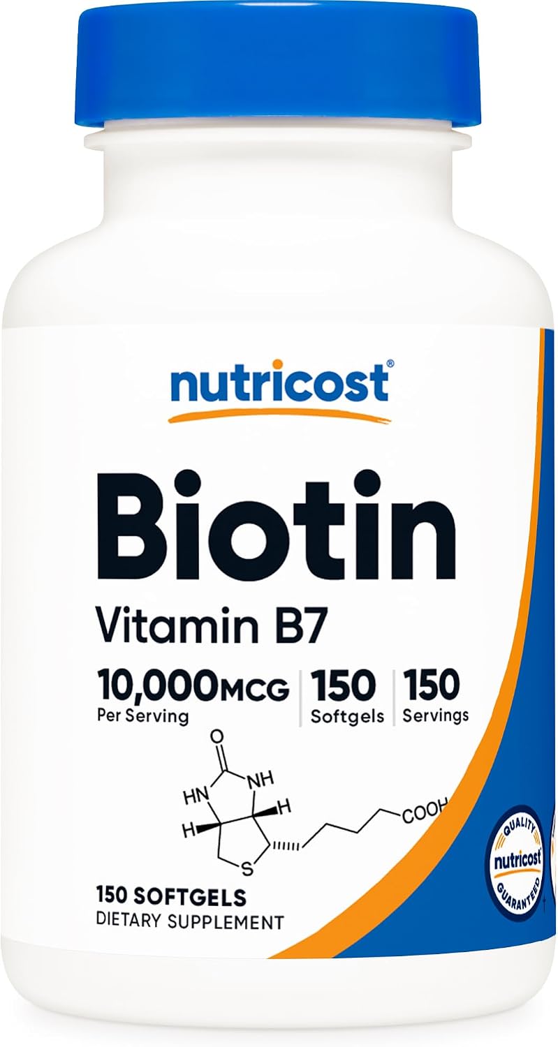 Nutricost Biotin 10,000mcg – 150 Softgels - görsel 1