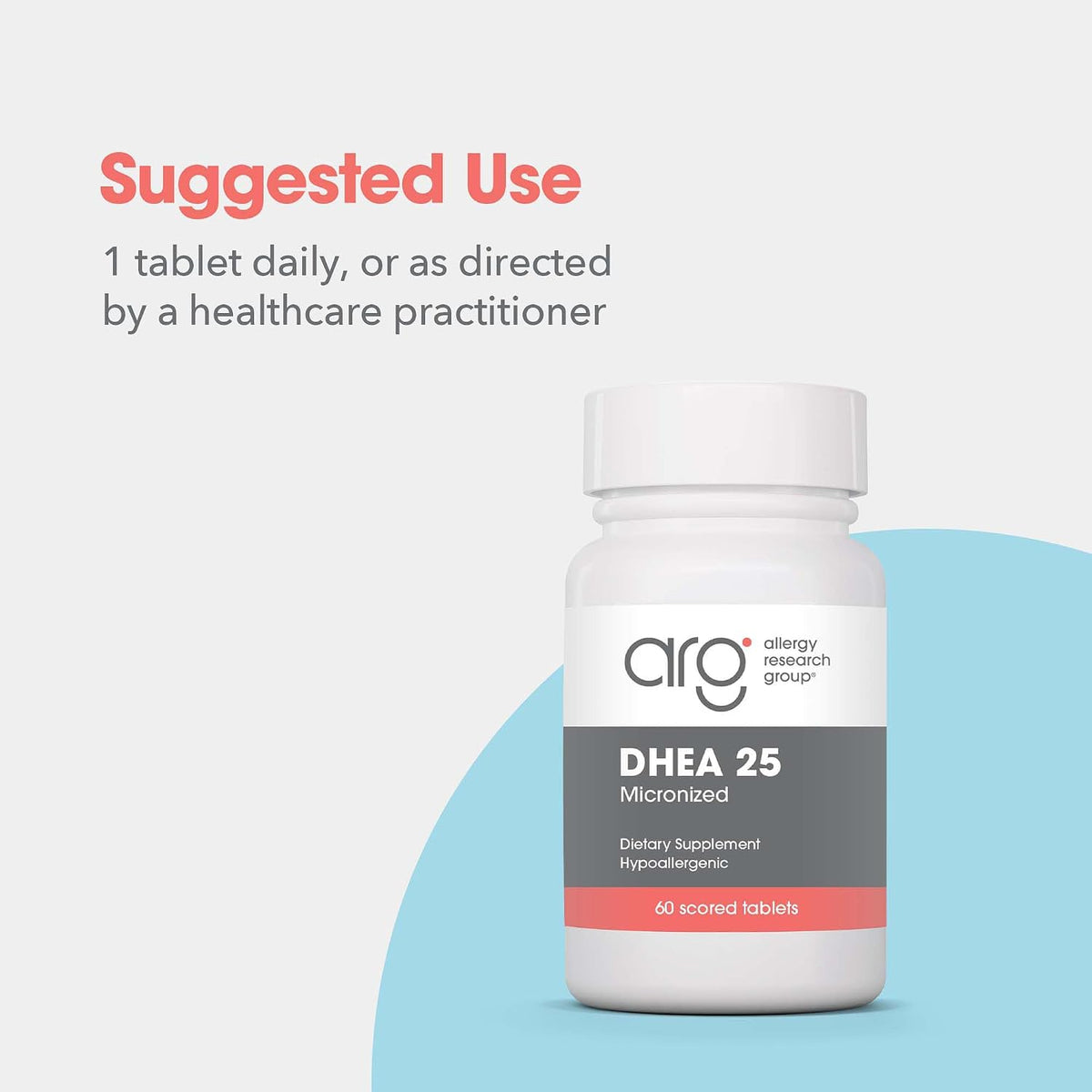 Allergy Research Group ARG DHEA 25 Micronised Lipid Matrix – 25 mg DHEA, Plant-Sourced, Hypoallergenic – 60 Tablets - görsel 6