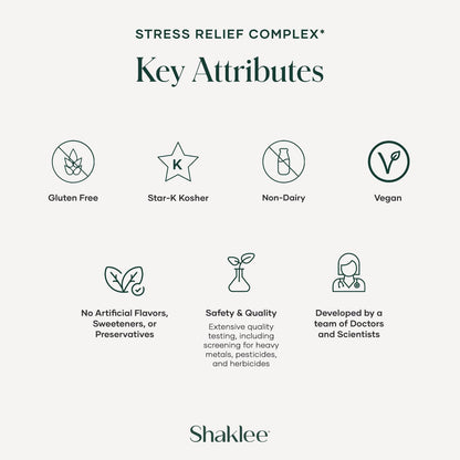 Shaklee Stress Relief Complex - Calming Blend of L-theanine, Ashwagandha, Beta-sitosterol, and L-tyrosine - 30 Caplets
