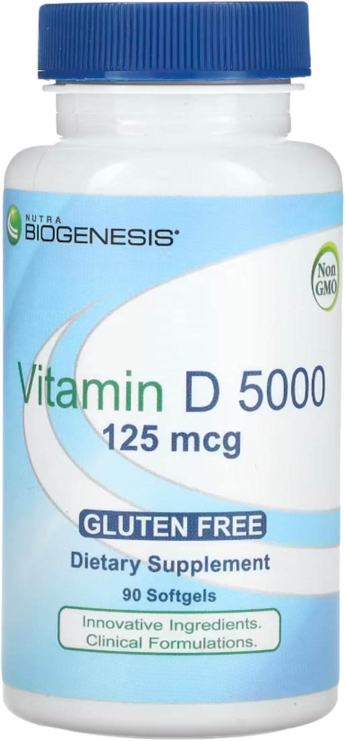 Nutra BioGenesis Vitamin D3 5000 IU (125 µg) - 90 Softgels - görsel 1