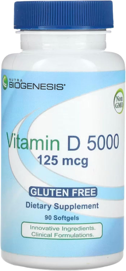 Nutra BioGenesis Vitamin D3 5000 IU (125 µg) - 90 Softgels