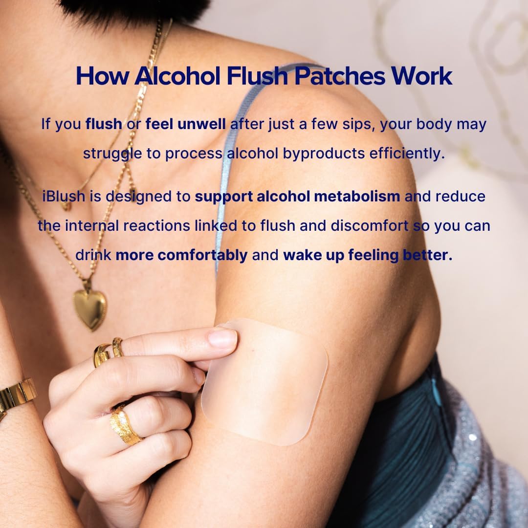 iBLUSH Alcohol Flush Patches – Discreet Support for Redness & Asian Flush (12 Patches) - görsel 3