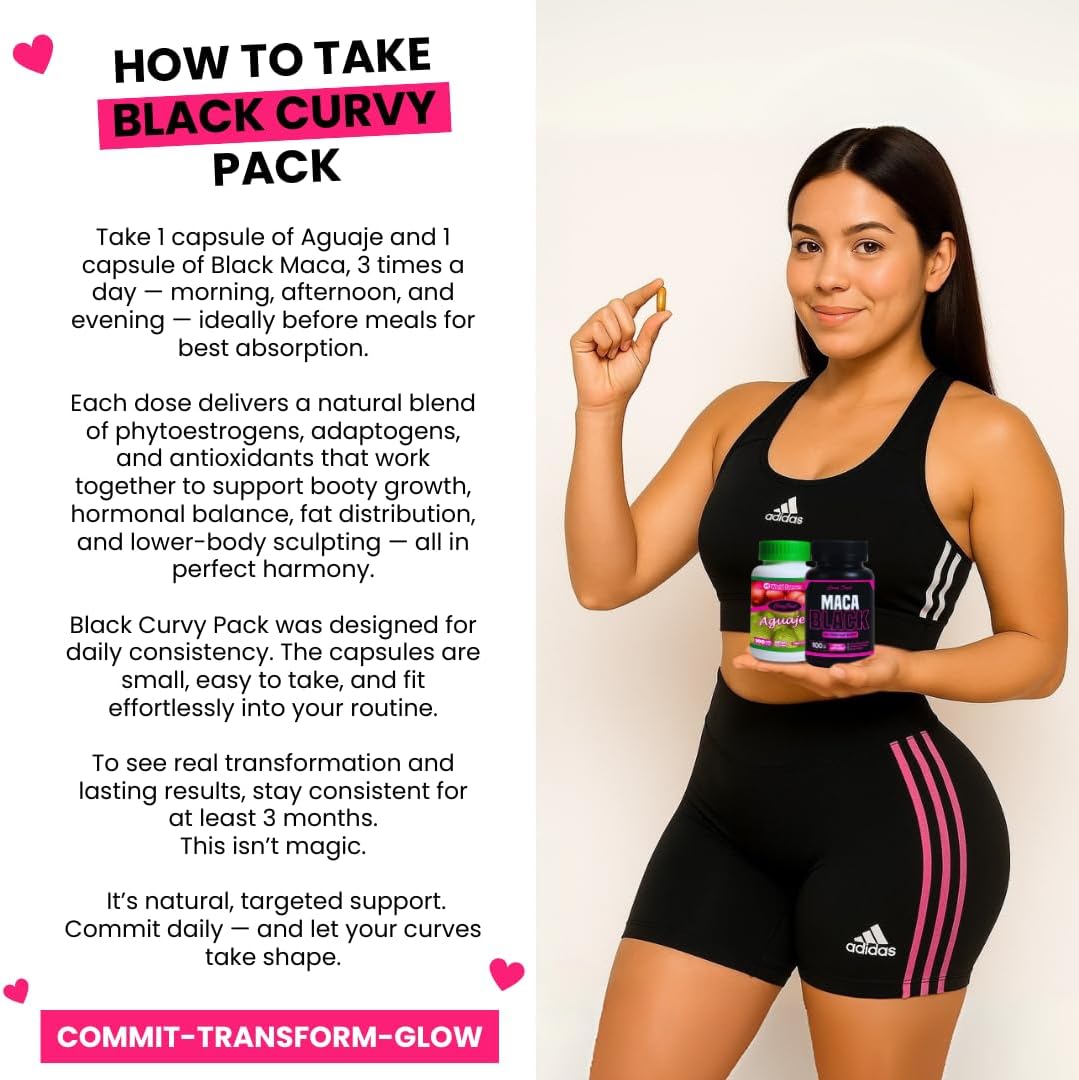 Maximum Booty Growth – Aguaje + Black Maca Capsules for Women – Glute Volume Enhancer - görsel 6