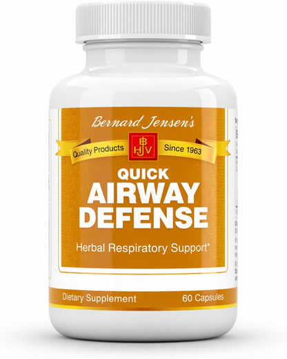 Bernard Jensen's Quick Airway Defence 440 mg, 60 Tapioca Capsules - Herbal Respiratory Support