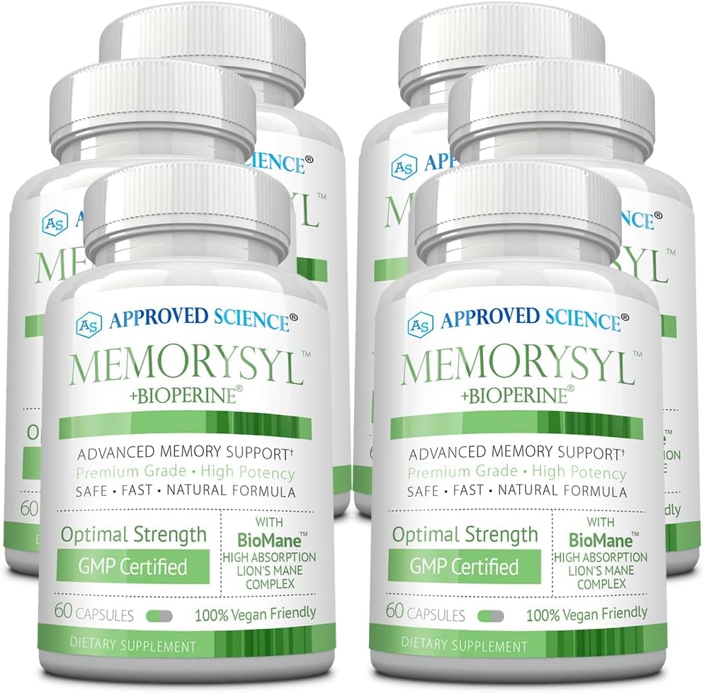 Approved Science MemorySyl – Memory & Focus Supplement with Lion's Mane and BioPerine – 60 Vegan Capsules - görsel 8