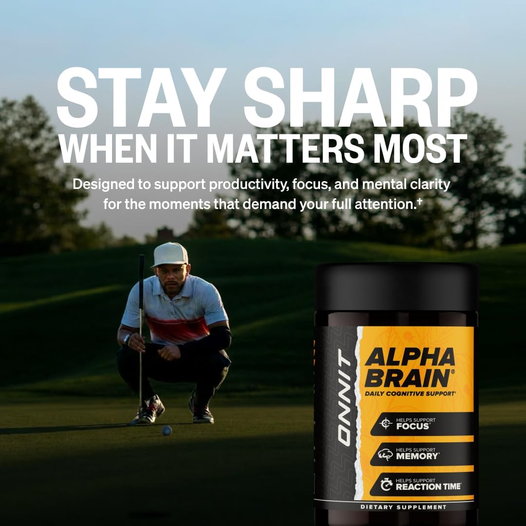 ONNIT Alpha Brain Nootropic Brain Supplement for Focus, Memory, Mental Clarity, Cognitive Support with L-Theanine and Vitamin B6, 30 Capsules - görsel 3