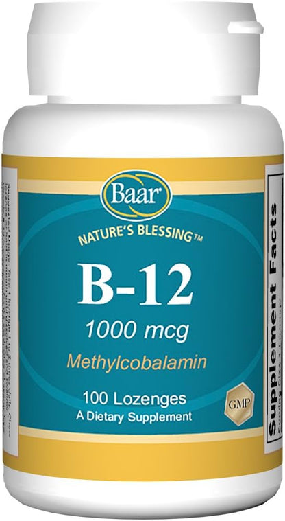 Baar Brain B12 Lozenges, 1000 mcg, 100 Lozenges