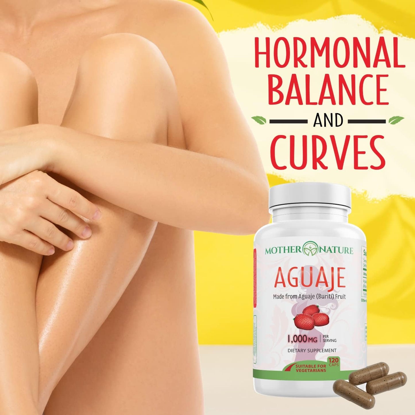 MNO Aguaje Curves Capsules for Women – 1000mg with Red Maca & Black Cohosh | Vegan, Non-GMO, Gluten-Free | 120ct - görsel 2