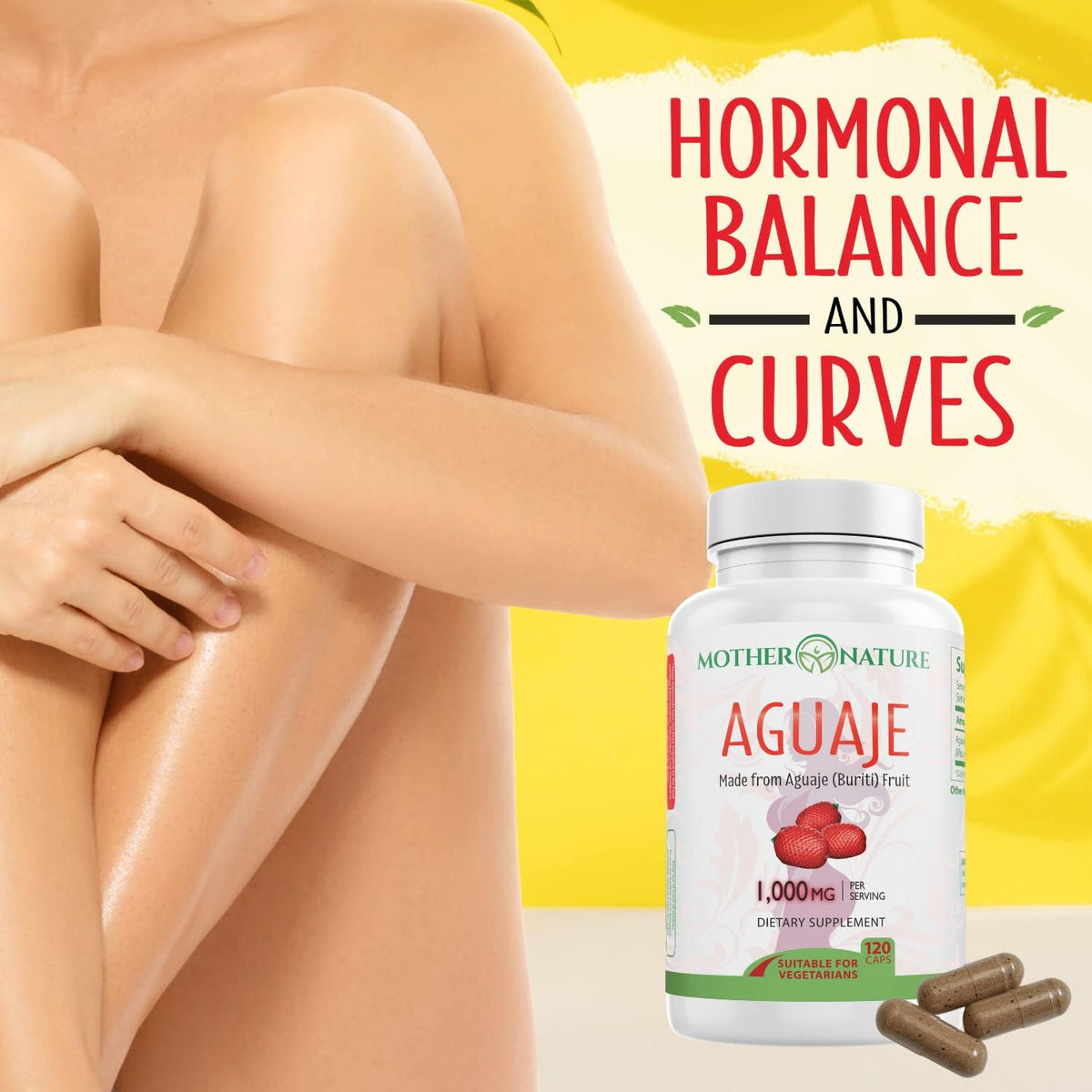 MNO Aguaje Curves Capsules for Women – 1000mg with Red Maca & Black Cohosh | Vegan, Non-GMO, Gluten-Free | 120ct - görsel 2