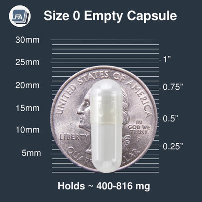 LFA Tablet Presses Empty Gelatine Capsules - Size 0 - 5000 Count - Halal