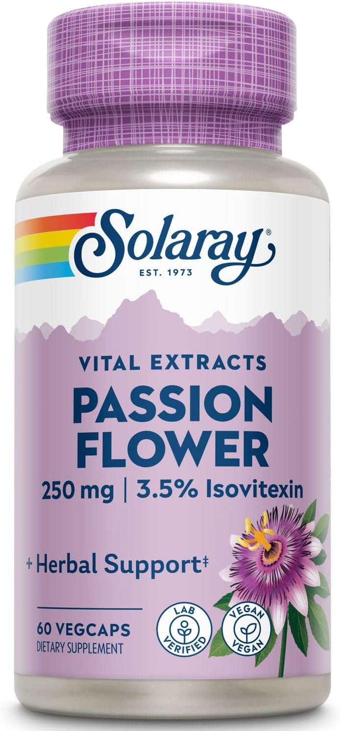 SOLARAY Passion Flower Extract, 250 mg, 60 Capsules - görsel 1