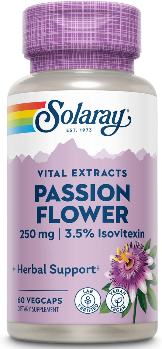 SOLARAY Passion Flower Extract, 250 mg, 60 Capsules