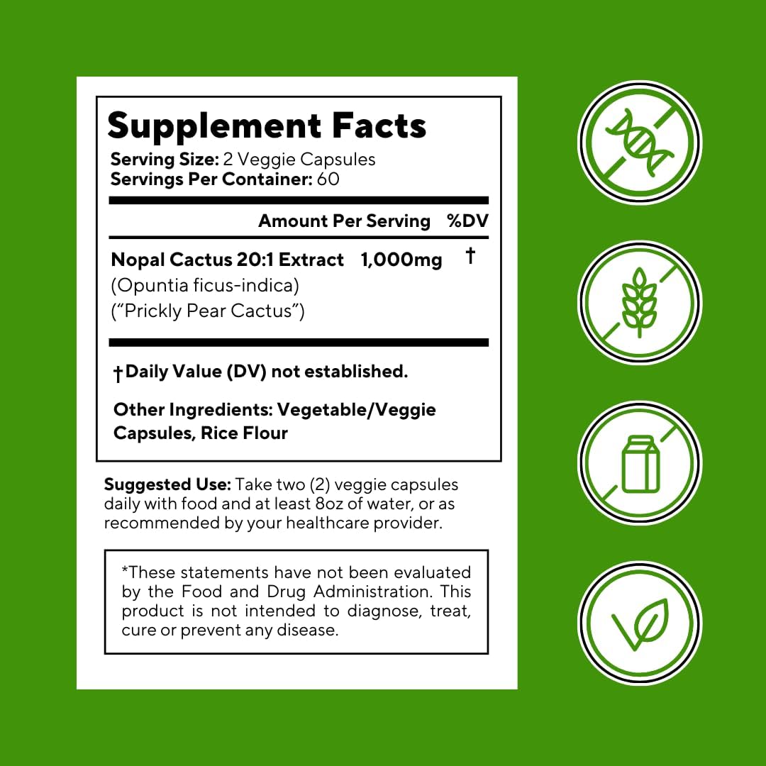 Vitapia Nopal Cactus Extract - 120 Veggie Capsules - görsel 8