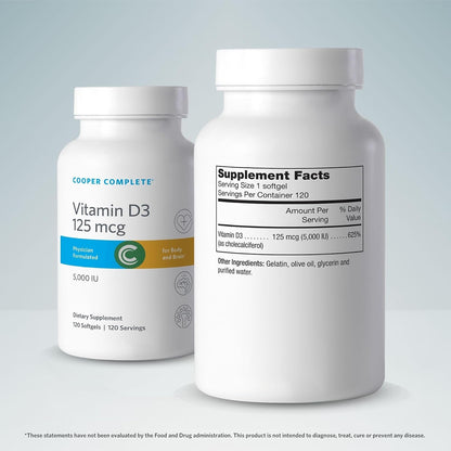 Cooper Complete Vitamin D3 5000 IU, 120 Softgels