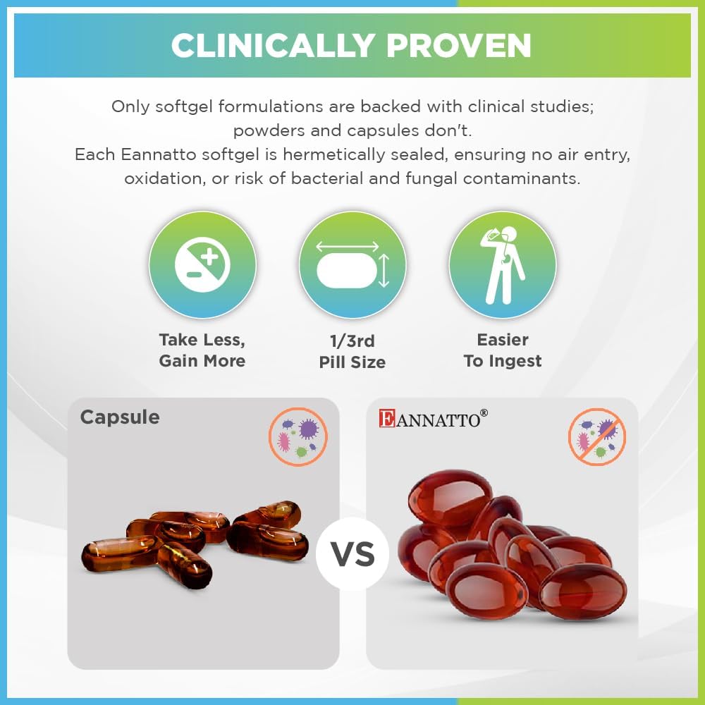 WELLNESS EXTRACT Eannatto Tocotrienols Deltagold Vitamin E Softgels (50 mg, 30 ct) – Tocopherol Free, Non-GMO, Gluten-free Antioxidant Supplement - görsel 6