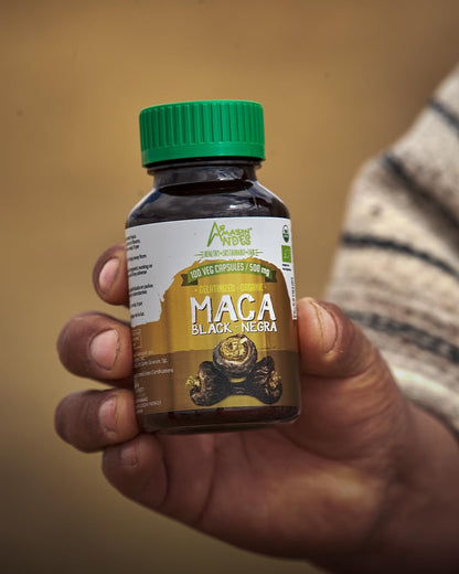 Black Maca Root Capsules – Organic Vegan Supplement for Men's Vitality