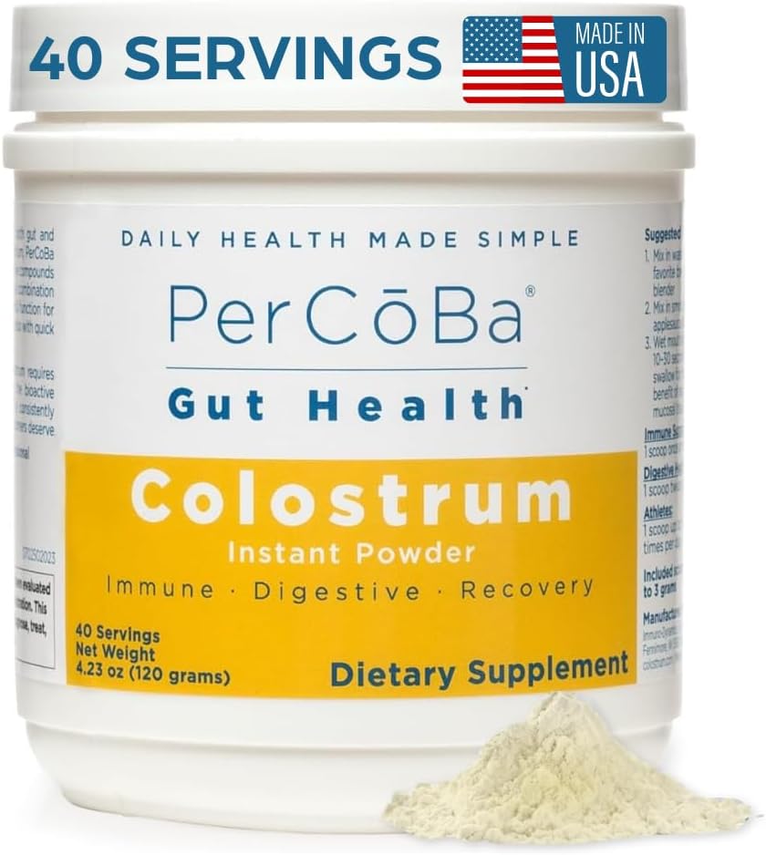 PerCōBa Bovine Colostrum Powder – Unflavoured, 120g (40 Servings) – Gut Health, Immune Support, Muscle Recovery - görsel 1