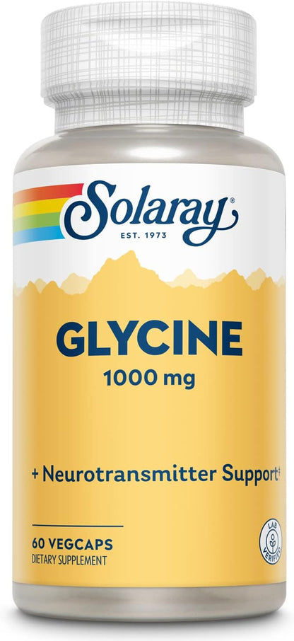 SOLARAY L-Glycine, 60 Veg Capsules