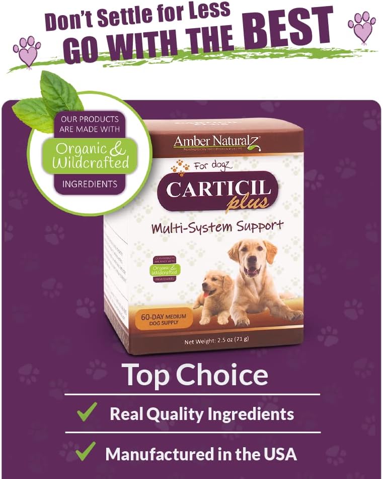 Amber NaturalZ Carticil Plus Herbal Supplement for Dogs, 60-Day Medium Dog Supply - görsel 5