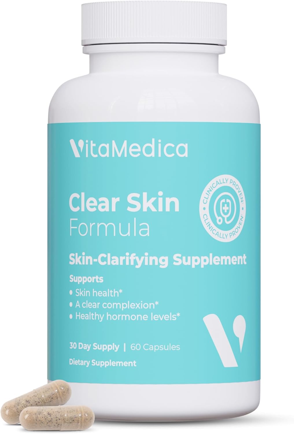 VitaMedica Clear Skin Vitamin Formula – Non-Cystic Acne Supplement for Skin Clearing - görsel 1