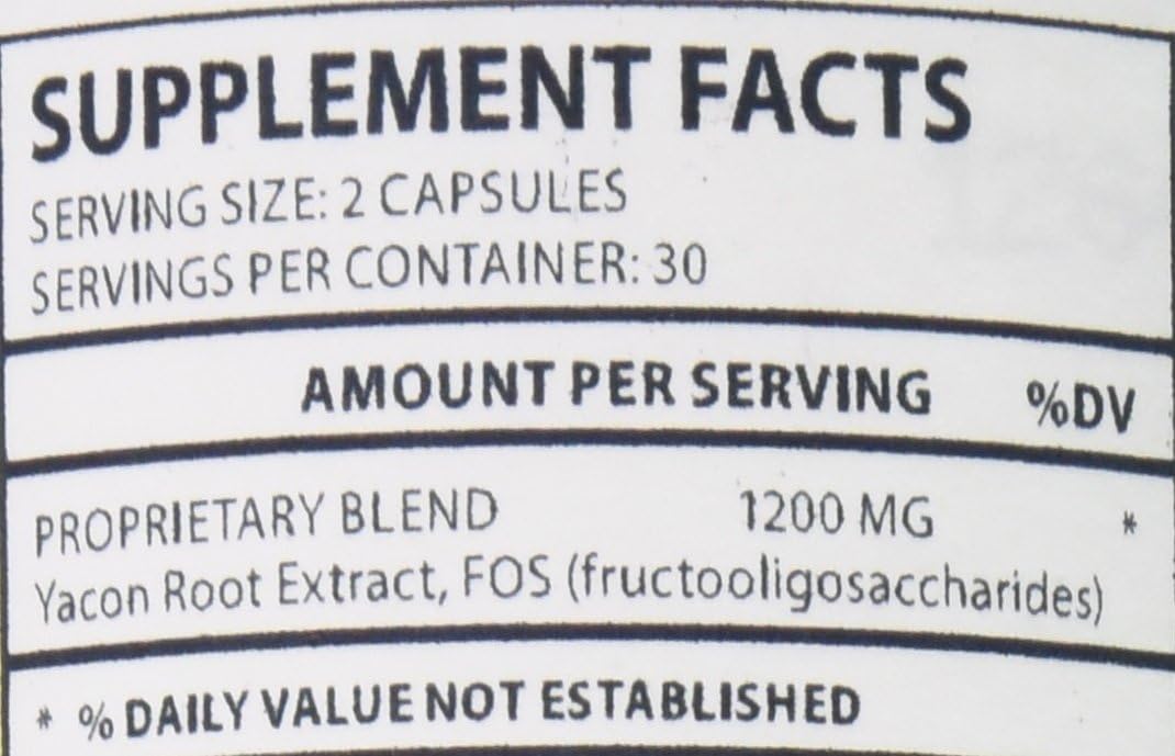 Yacon Root Extract Serving Capsules Plus Fructooligosaccharides, 1200 mg, 60 Capsules - görsel 4