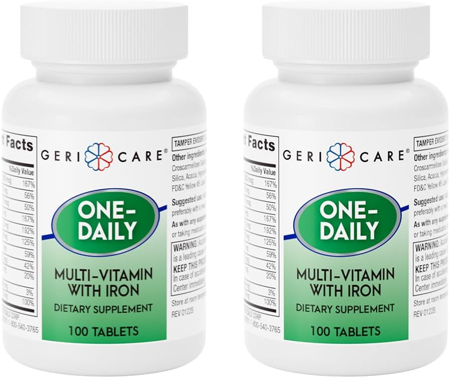 GeriCare One-Daily Multivitamin with Iron, 100 Tablets - görsel 8