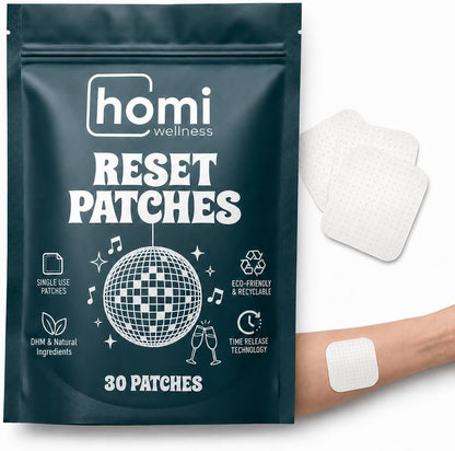 Reset Patches | Social Recovery Support | DHM 500mg Transdermal Patch | 12-Hour Time-Release | Magnesium + Botanical Blend | 60 Patches