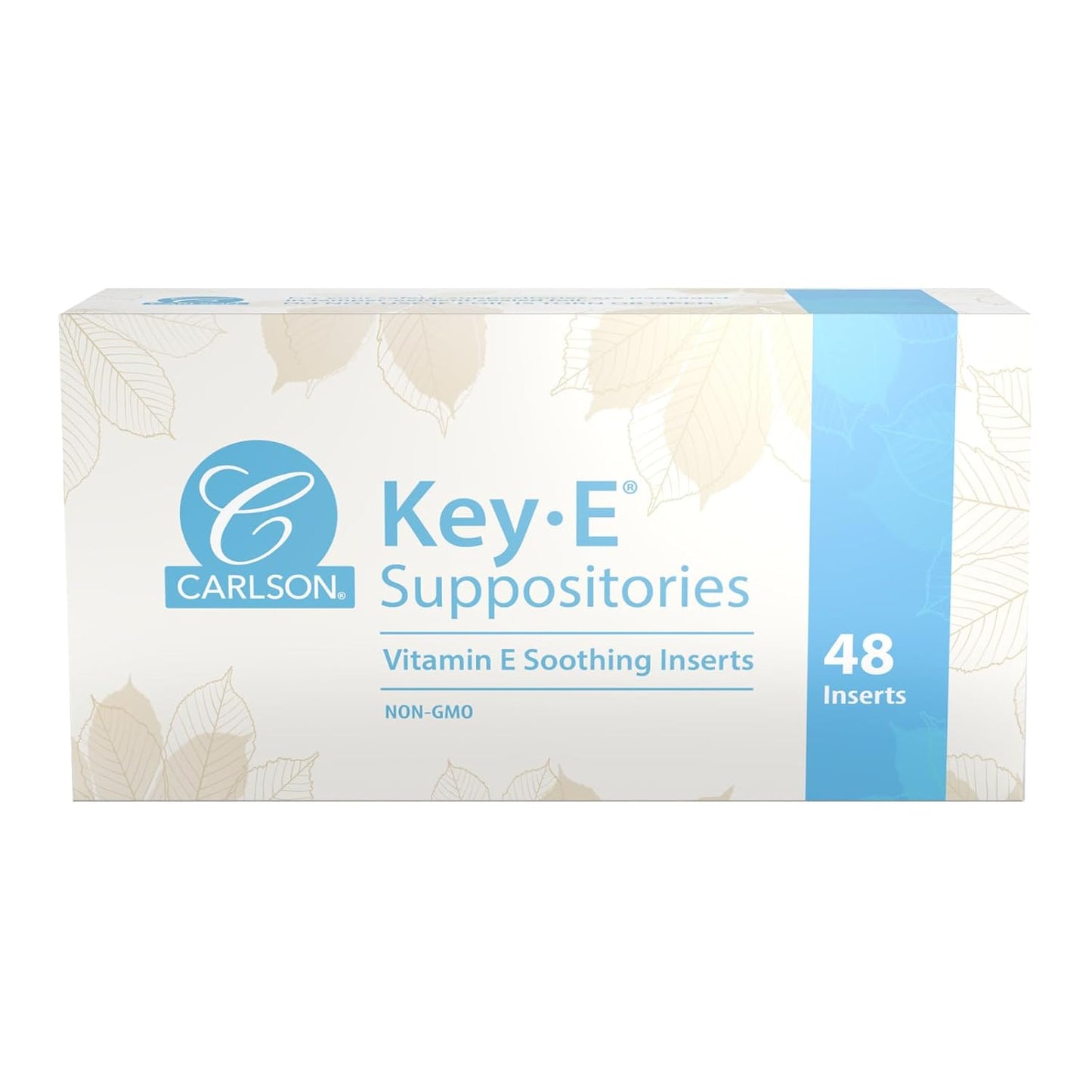 Carlson Key-E Suppositories, 30 IU (20 mg) Vitamin E Suppository, Moisturises & Nourishes, for Women and Men, 48 Count - görsel 1
