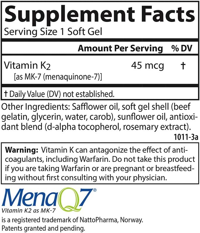 Carlson Labs Vitamin K2-7 45 µg Food Supplement Softgels, 90 Count - görsel 4