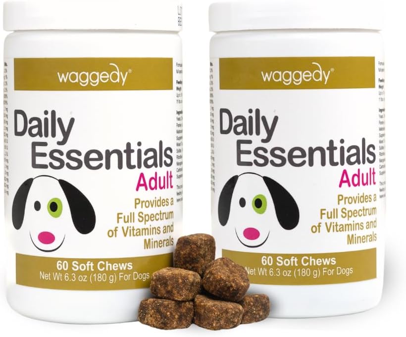 Waggedy Daily Essentials Adult Soft Chews – Dog Multivitamin & Immune Support (120 Chews) - görsel 1