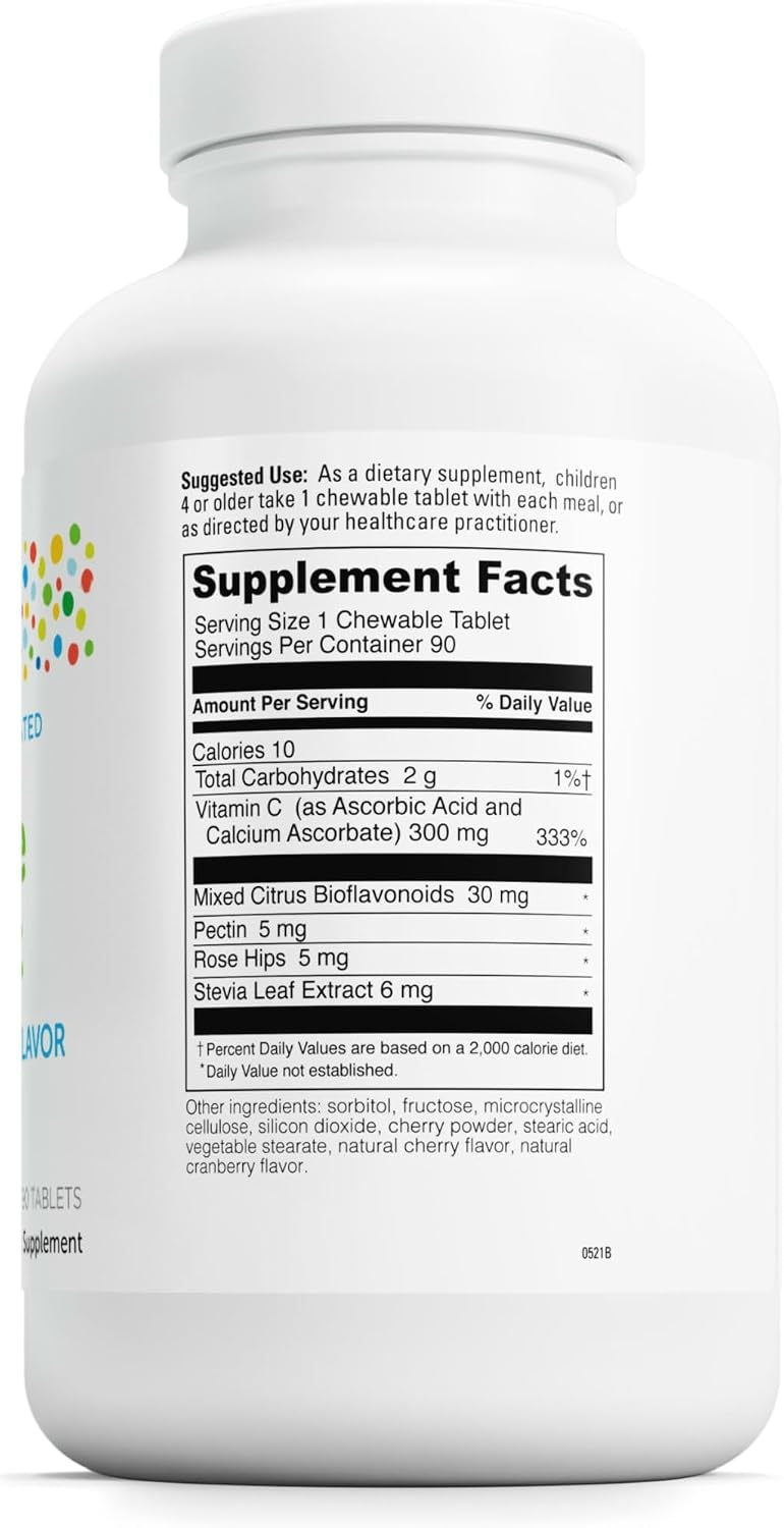 Little DaVinci Chewable Vitamin C for Children – Immune Support, Healthy Skin, Cherry Flavour – 90 Tablets - görsel 2
