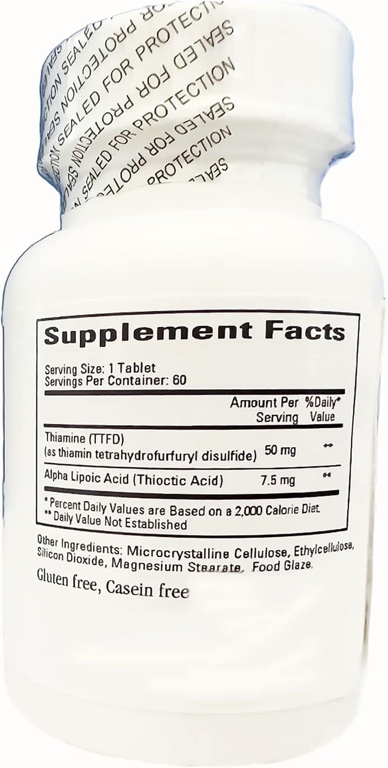 Cardiovascular Research Lipothiamine B Food Supplement 120 Tablets - Vitamin B1 with Alpha Lipoic Acid - 2 x 60 - görsel 2