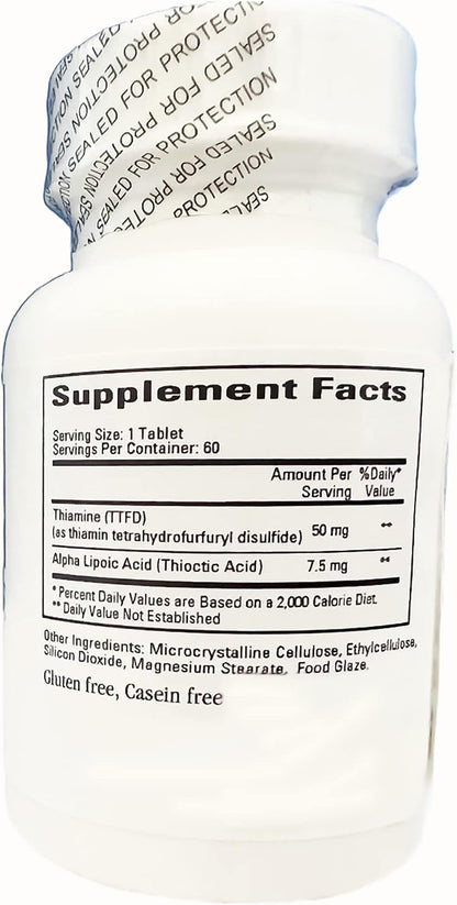 Cardiovascular Research Lipothiamine B Food Supplement 120 Tablets - Vitamin B1 with Alpha Lipoic Acid - 2 x 60