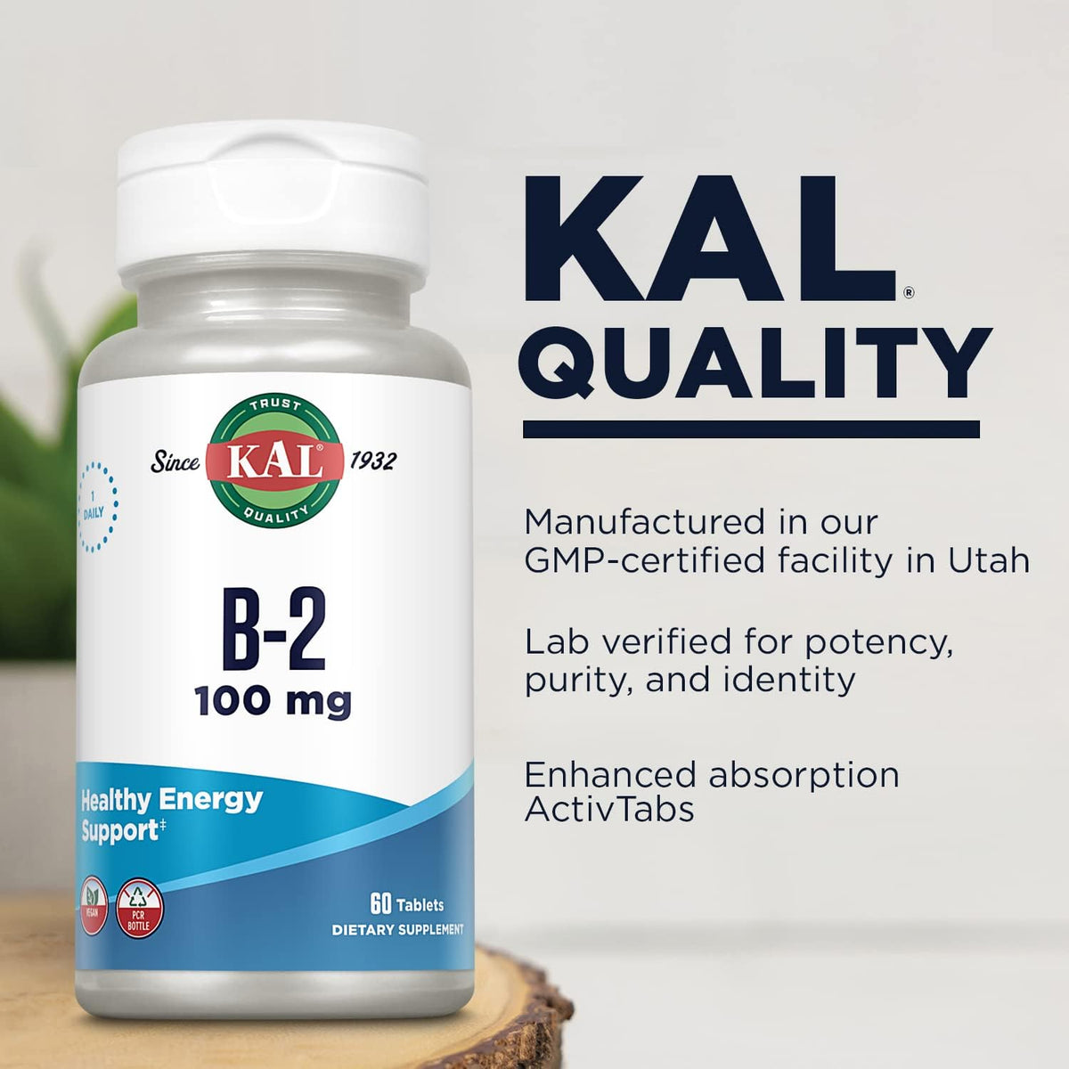 KAL Vitamin B2 100mg - Riboflavin Supplement for Energy Metabolism - görsel 4