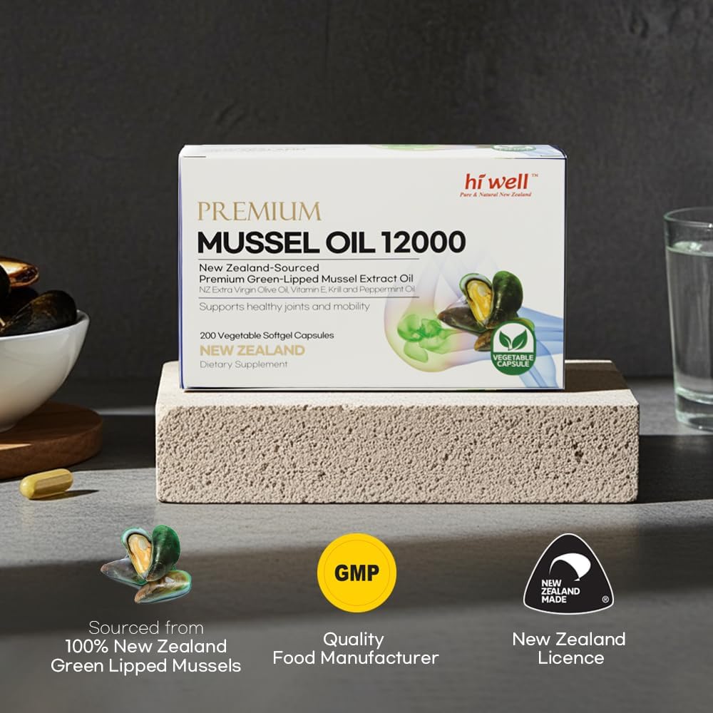 Hi Well Premium New Zealand Green-Lipped Mussel Oil – 200 Softgels - görsel 1