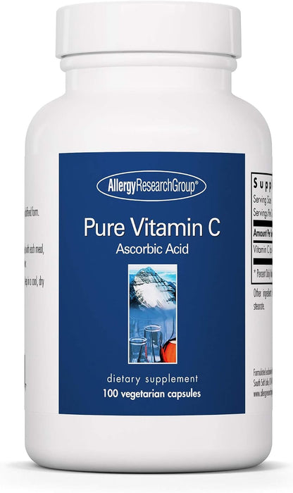 Allergy Research Group ARG Pure Vitamin C - Unbuffered Ascorbic Acid 2,000 mg - 100 Capsules