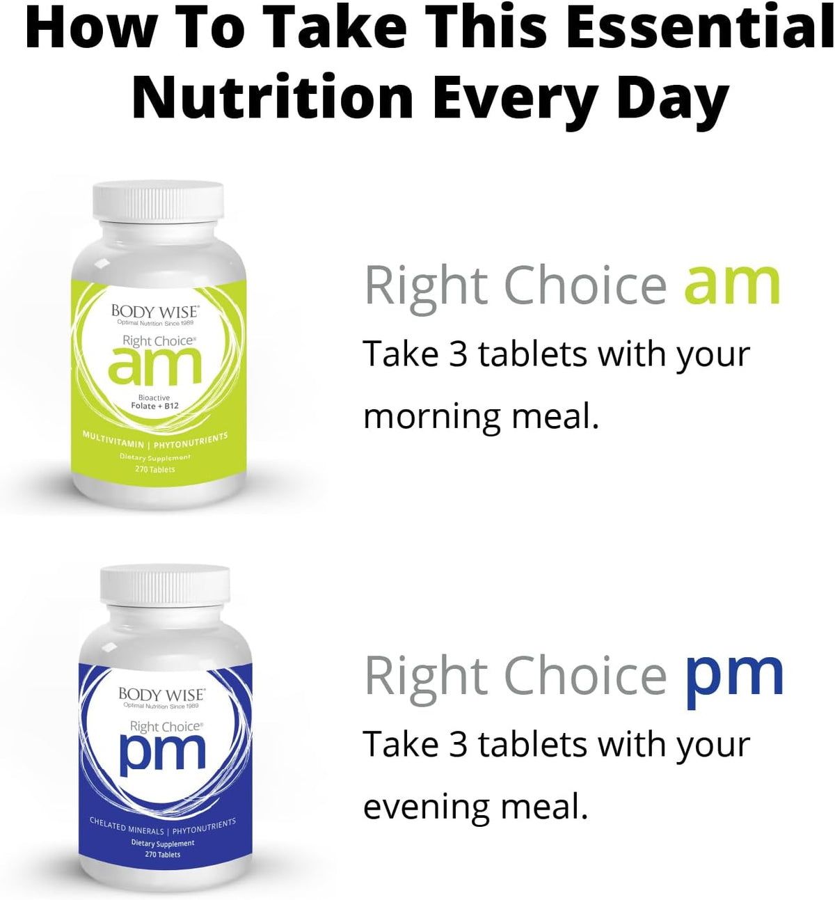 Body Wise Multivitamin/Mineral Daily Nutrition Supplement – Right Choice AM & PM – 540 Tablets (90-Day Supply) - görsel 3