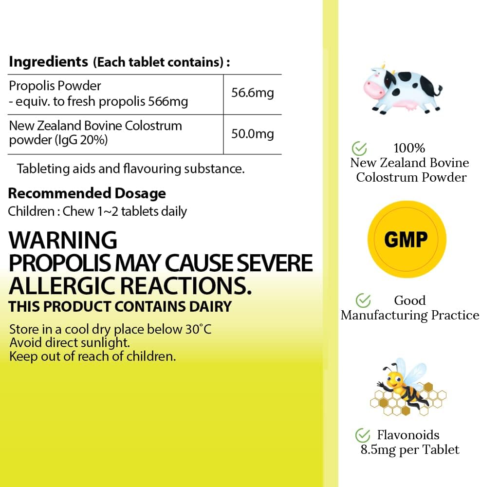 Hi Well Premium Children's Propolis + Grass-Fed Colostrum 180 Tablets - görsel 5