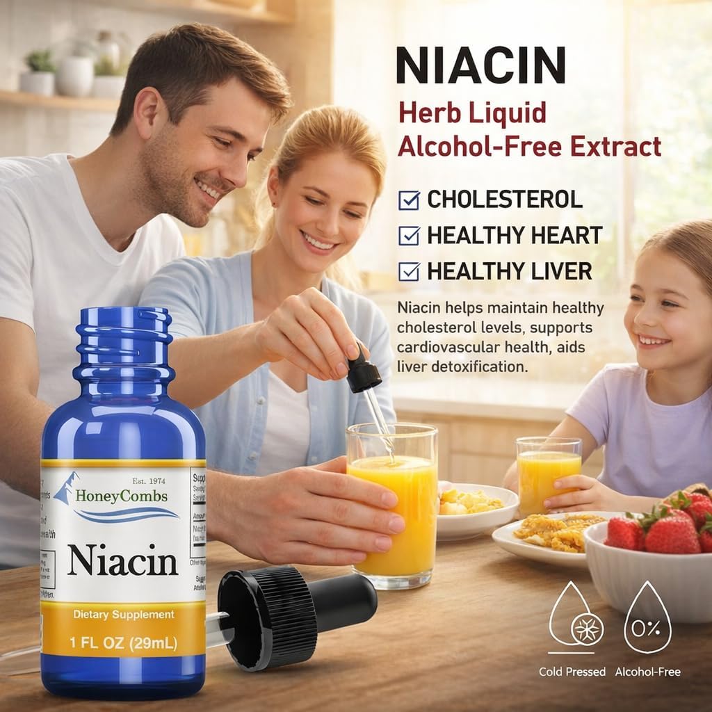 HoneyCombs Vitamin B3 Liquid Niacin Drops | Non-Flushing Niacinamide | 30 ml - görsel 7